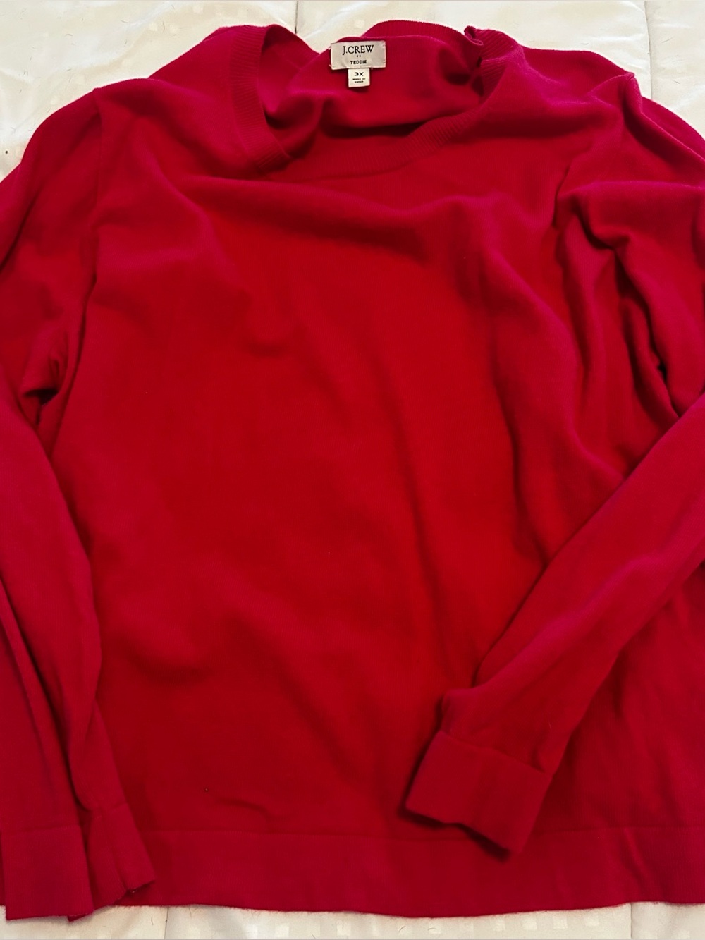 J. Crew Teddie Crewneck Sweater in Bright Pink size 3XL